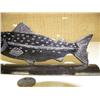 Image 3 : 7" scrimshawed baleen salmon by Robert Crumley (2)