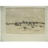 Image 1 : Original Georg Ahgupuk 4.5"x6.75" three caribou crossing tundra (2)