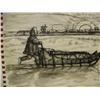 Image 2 : George Ahgupuk on caribou skin 7.5"x12.5" man on dog team approaching village circa 1950 (187)