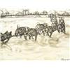 Image 3 : George Ahgupuk on caribou skin 7.5"x12.5" man on dog team approaching village circa 1950 (187)