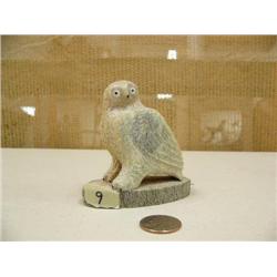3.5" whale bone carved owl with ivory and baleen eyes #571F (2)