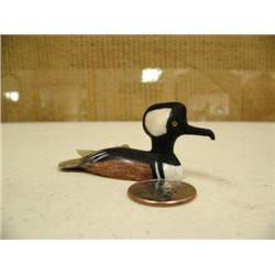 CHOICE on 2 ivory birds by Charlie Kokuluk Hooded Merganser 3" #727F (2)