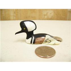 CHOICE on 2 ivory birds by Charlie Kokuluk Hooded Merganser 3" #727F (2)
