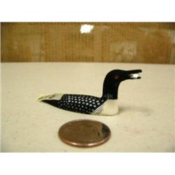 CHOICE on 3 Ivory loons 3" by Charlie Kokuluk #727F: Common Loon with Fish (2)
