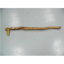 CHOICE on 2: Diamond Willow cane with whale bone handle carved in shape of hunter with arrow (2)