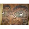 Image 3 : CHOICE on 2 - 33" carved cedar Tlingit wall masks inlayed with copper and abalone by JAX in 1978 fro
