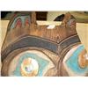 Image 2 : CHOICE on 2 - 33" carved cedar Tlingit wall masks inlayed with copper and abalone by JAX in 1978 fro