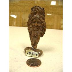 CHOICE on 4: relief carvings on mammoth ivory 3-4" tall: Indian Chief and horse - imported (2)