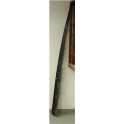 Approx. 9' scrimshawed baleen with dog sled and team (202)