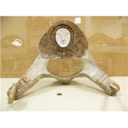 CHOICE on 2: 13" whale bone vertebrae double faced sculpture (2)