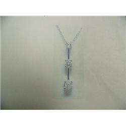 Diamond pendant and chain, 14K white gold, round cut, approx. .50 carats, clarity SI3-I2, color I-J,