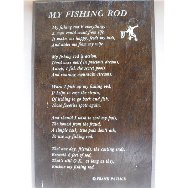 "My Fishing Rod" Wooden Plaque