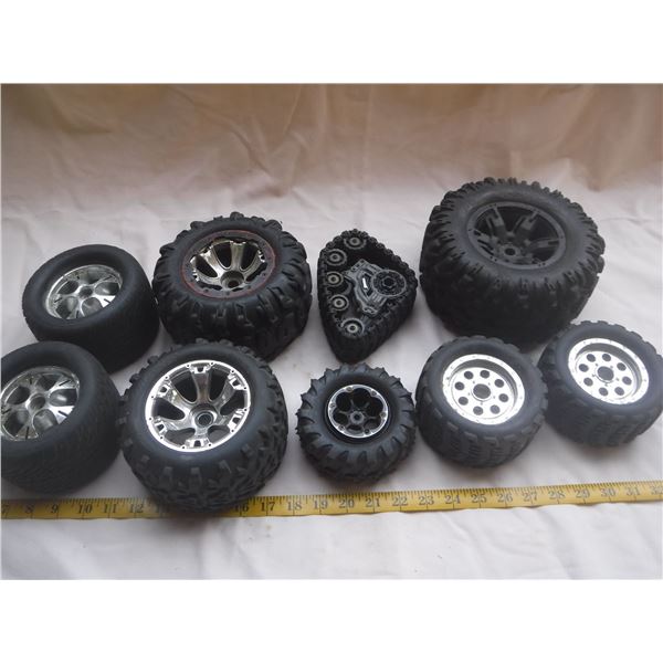 Box of Various RC Remote Control Wheels