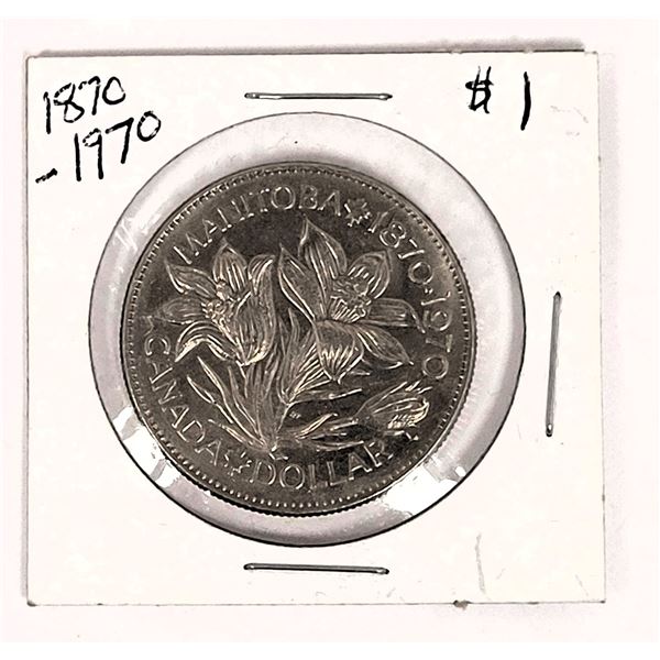 1870-1970 Manitoba Canada Dollar in a 2x2 Flip