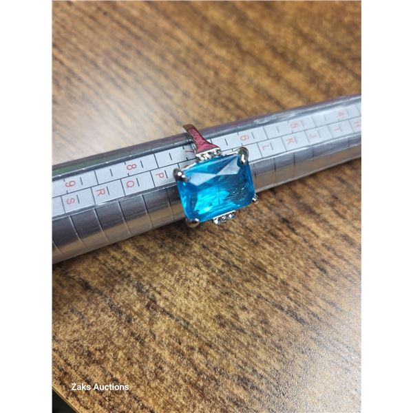 Large Beautiful Blue Fashion Stoned Ring | Size 7 | On Choice