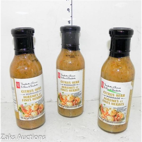 Lot of 3 New Citrus Herb Marinade - 350ml Past BB Feb 2024 | oN cHOICE