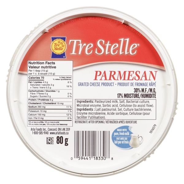 TreStelle Parmesan Cheese 80g Past BB Date Dec 2023