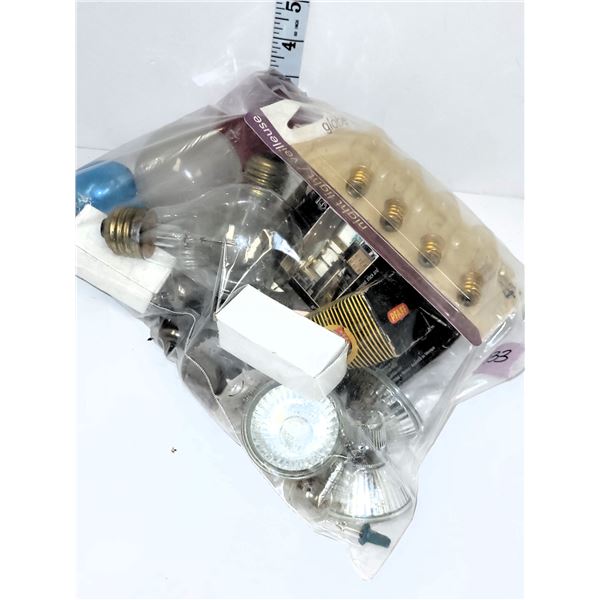 Ziploc Bag Filled with Various Types of Light Bulbs +