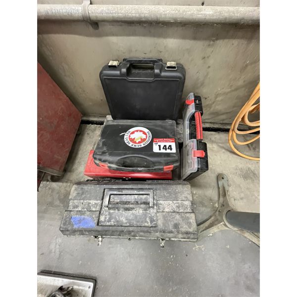 Empty Tool Boxes, 1 with Plumbing Supplies etc