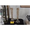 Image 1 : TALL GOLD OVERLAY GLASS TRUMPET VASES (PAIR)