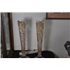 Image 2 : TALL GOLD OVERLAY GLASS TRUMPET VASES (PAIR)