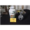 Image 1 : MIXED LOT: JAPANESE MOTIF GLASS VASE & MODERN BLOWN GLASS VASE (2 PCS)