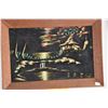 Image 2 : FRAMED VELVET PAINTING; SIGNED (16 1/2" X 12")