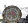 Image 2 : ANTIQUE CHINESE PORCELAIN FAMILE ROSE & BUTTERFLY MOTIF CHARGER (18 1/2") (DOES NOT INCLUDE STAND)