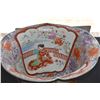 Image 2 : LARGE IMARI POLYCHROME PORCELAIN BOWL (INCLUSIONS AT THE BASE) (9 1/2" X 17 1/2")
