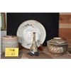 Image 1 : JAPANESE DISH, BOWL, VASE, SCROLL WEIGHTS, TEA WATER JAR & OBI (6"-12") (6 PCS) (DOES NOT INCLUDE ST