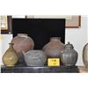 Image 1 : COLLECTION OF ANTIQUE STONEWARE & PEWTER VASES & JAR (5 1/2"-12") (5 PCS)
