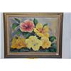 Image 2 : FRAMED OIL ON CANVAS, HAWAIIAN HIBISCUS; SIGNED PATIENCE STREET (21 1/2" X 17 1/2")