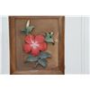 Image 2 : VINTAGE 1940'S KIMO NANI RELIEF HIBISCUS PAINTING & FRAMED HIBISCUS COLLAGE (2 PCS)