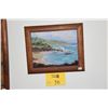 Image 1 : KOA FRAMED HAWAIIAN COSTAL PAINTING ON BOARD (10" X 12")
