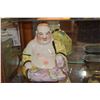 Image 2 : PORCELAIN HAPPY BUDDHA & VINTAGE MUDMAN FISHERMAN (2 PCS)