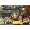Image 1 : 6 BRASS BOWLS, 2 LOBED OCTAGONAL JARDINIERES, 2 BRASS FIGURAL TURTLE ASHTRAYS & NEPALESE STYLE METAL