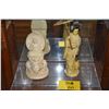 Image 1 : SITTING BUDDHA & GEISHA W/UMBRELLA (10" & 14") (2 PCS)