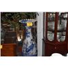 Image 1 : LARGE BLUE & WHITE PORCELAIN VASE, DUCK & PEONY MOTIF (42 1/2") (PAIR)