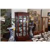 Image 2 : ROSEWOOD LIGHTED GLASS DISPLAY CASE W/STORAGE
