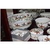 Image 25 : CROWN STAFFORDSHIRE BONE CHINA DINNERWARE, HUNTING SCENE PATTERN: PLATES, BOUILLON CUPS, BOWLS, COFF