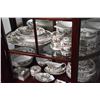 Image 2 : CROWN STAFFORDSHIRE BONE CHINA DINNERWARE, HUNTING SCENE PATTERN: PLATES, BOUILLON CUPS, BOWLS, COFF