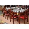 Image 2 : ROSEWOOD DINING TABLE W/1 LEAF, 2 ARM CHAIRS & 4 SIDE CHAIRS