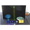 Image 1 : MID CENTURY CERAMIC BOWLS, GLASS VASE & ENAMELED COPPER COASTERS (8 PCS)