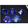 Image 2 : MID CENTURY CERAMIC BOWLS, GLASS VASE & ENAMELED COPPER COASTERS (8 PCS)