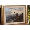 Image 2 : FRAMED OIL PAINTING ON CANVAS BOARD , DOCK AREA OF LONDON FROM THE THAMES RIVER (PURPORTED TO BE LIO