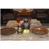 Image 1 : COPPER WALL DECOR, BRASS PITCHER & VASE (4 PCS)