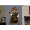 Image 2 : WALL MOUNTED CONSOLE TABLE W/MARBLE TOP & HOLLYWOOD REGENCY STYLE GILDED MIRROR (2 PCS)