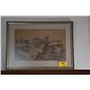 Image 1 : FRAMED CHINESE LANDSCAPE PAINTING; SIGNED (34" X 24 1/2")
