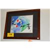 Image 1 : FRAMED WATERCOLOR, HAPPINESS; SIGNED (21 3/4" X 17 3/4")