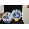 Image 1 : JAPANESE BLUE & WHITE IMARI PLATES (11"-12 1/2") (2 PCS) (DOES NOT INCLUDE STAND)